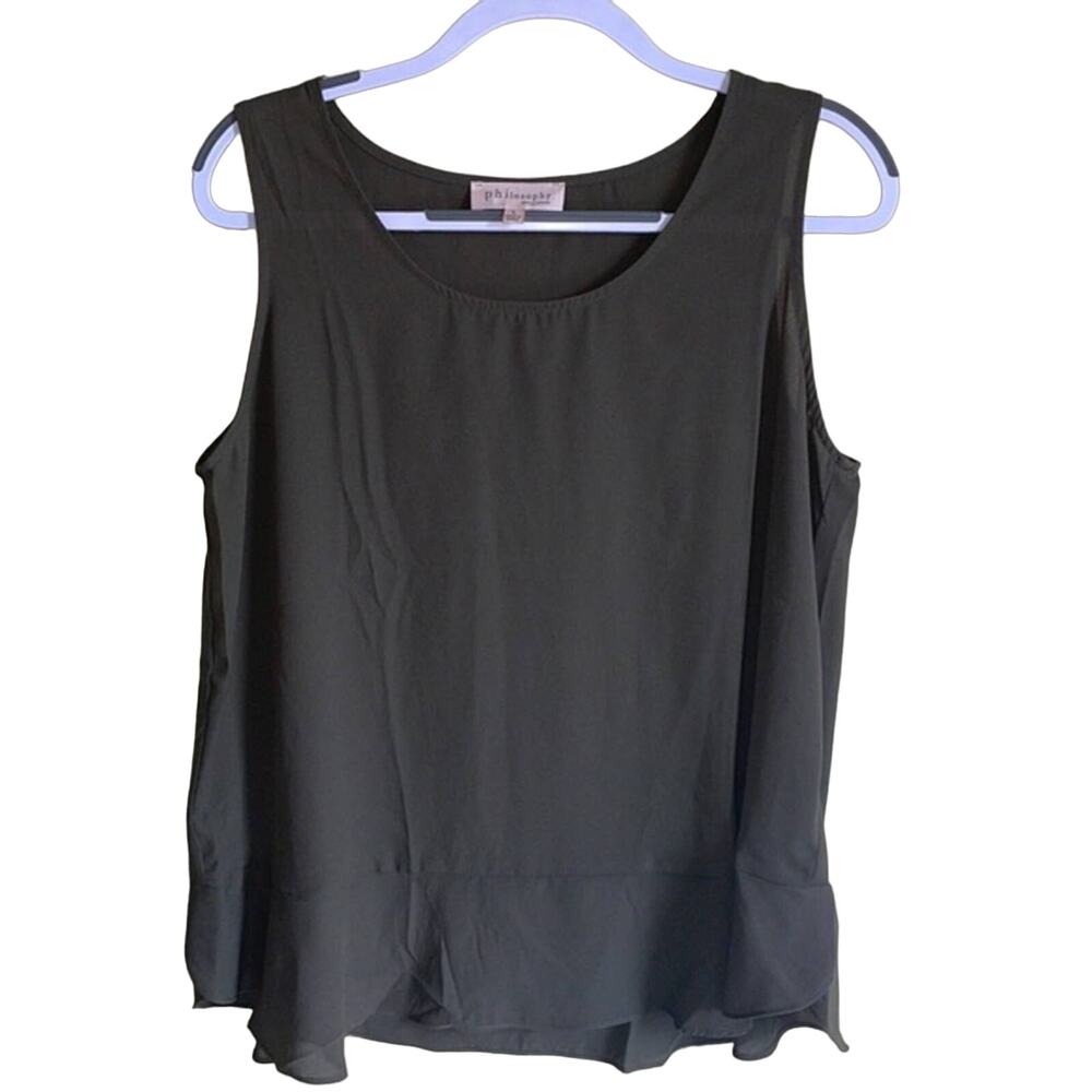 Philosophy Dark Green Tank Top Large